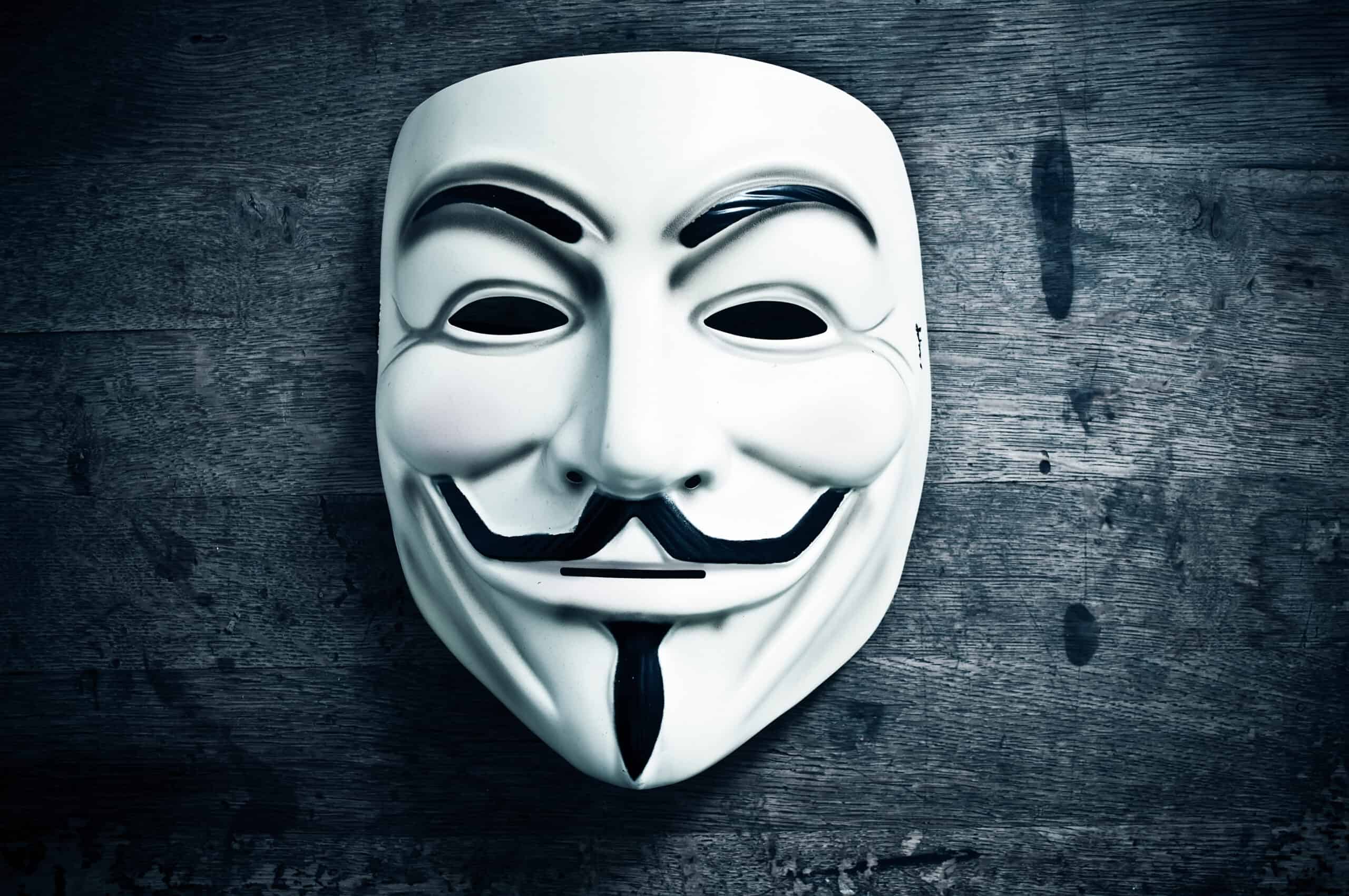 Darknet darstellung von anonymous maske