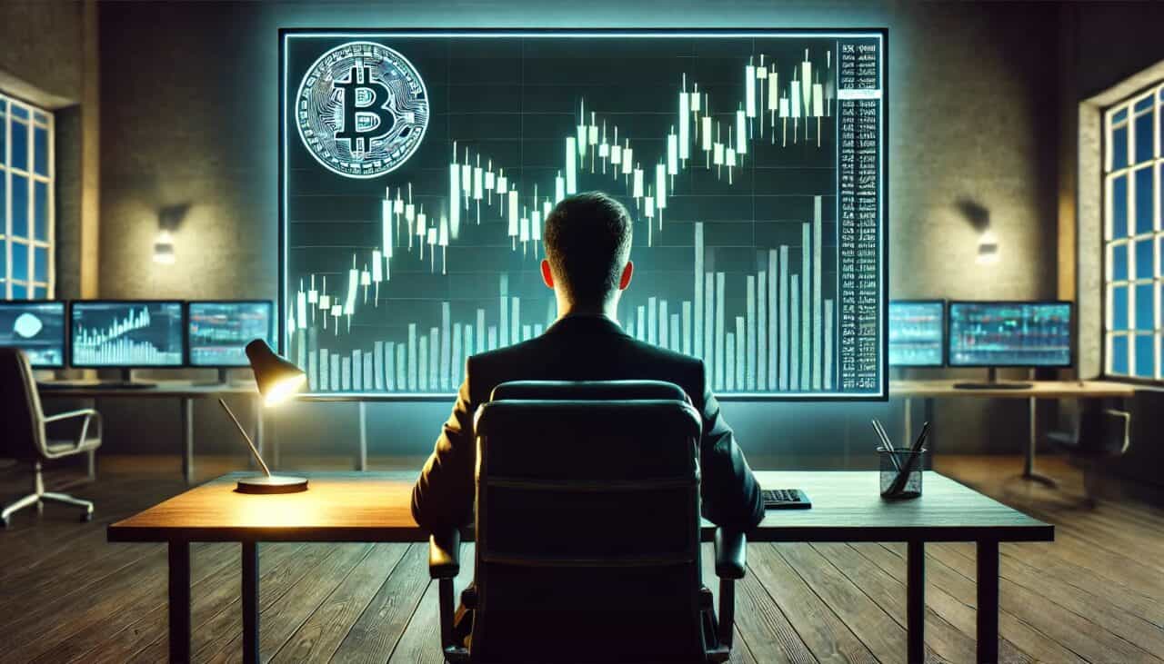 Ein Trader betrachtet den Candle-Chart eines Vermögenswertes, der dank eines Market Makers eine hohe Liquidität aufweist.