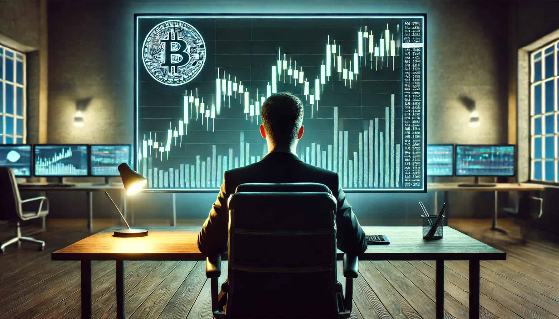 Ein Trader betrachtet den Candle-Chart eines Vermögenswertes, der dank eines Market Makers eine hohe Liquidität aufweist.