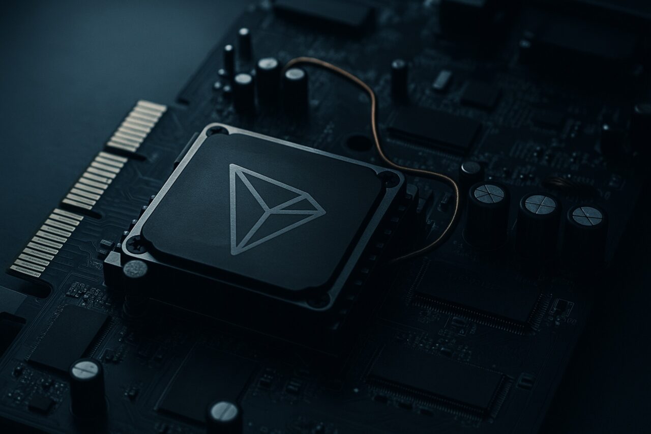 Das Bild zeigt eine PLatine mit TRX-Logo als Symbol dafür, das Tron Mining nicht funktioniert.