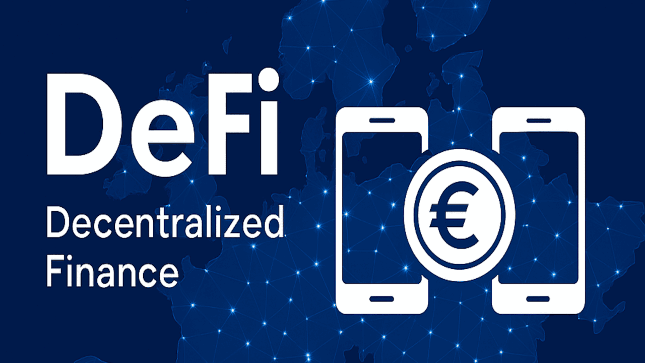 Symbolbild für DeFi: digitale Darstellung von Blockchain und Finanznetzwerken