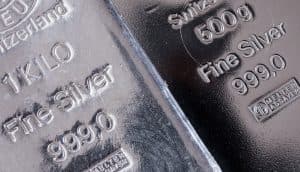 Tokenisiertes Silber: Nahaufnahme von Silberbarren