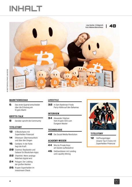 BTC-ECHO Magazin Februar 2023 - Leseprobe - Inhaltsverzeichnis