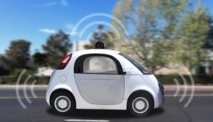 General Motors, Autonomous self-driving driverless vehicle with radar on the road