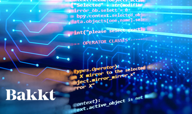 Computercode und das Schriftzeichen Bakkt