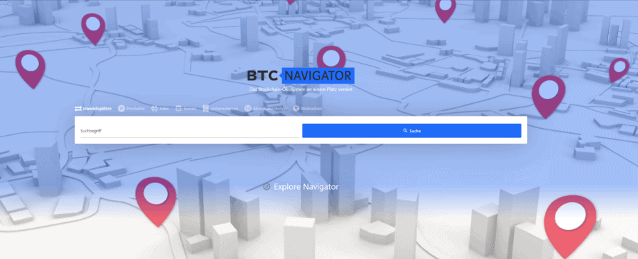 Der BTC-NAVIGATOR ist online: Bitcoin- & Blockchain-Jobs, Events, Börsen, Produkte, Webseiten uvm. BTC-Navigator