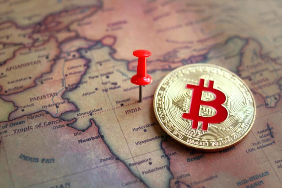 Bringt Indien den nächsten großen Bitcoin-Boom (BTC)? eine bitcoin münze auf der landkarte von indien