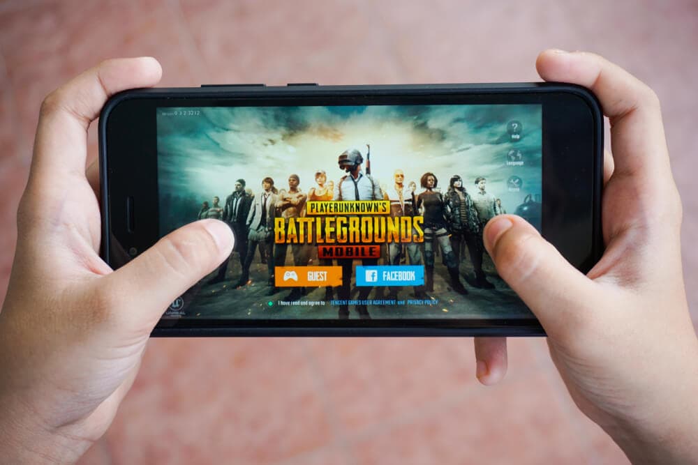 PUBG-Startbildschirm auf Smartphone