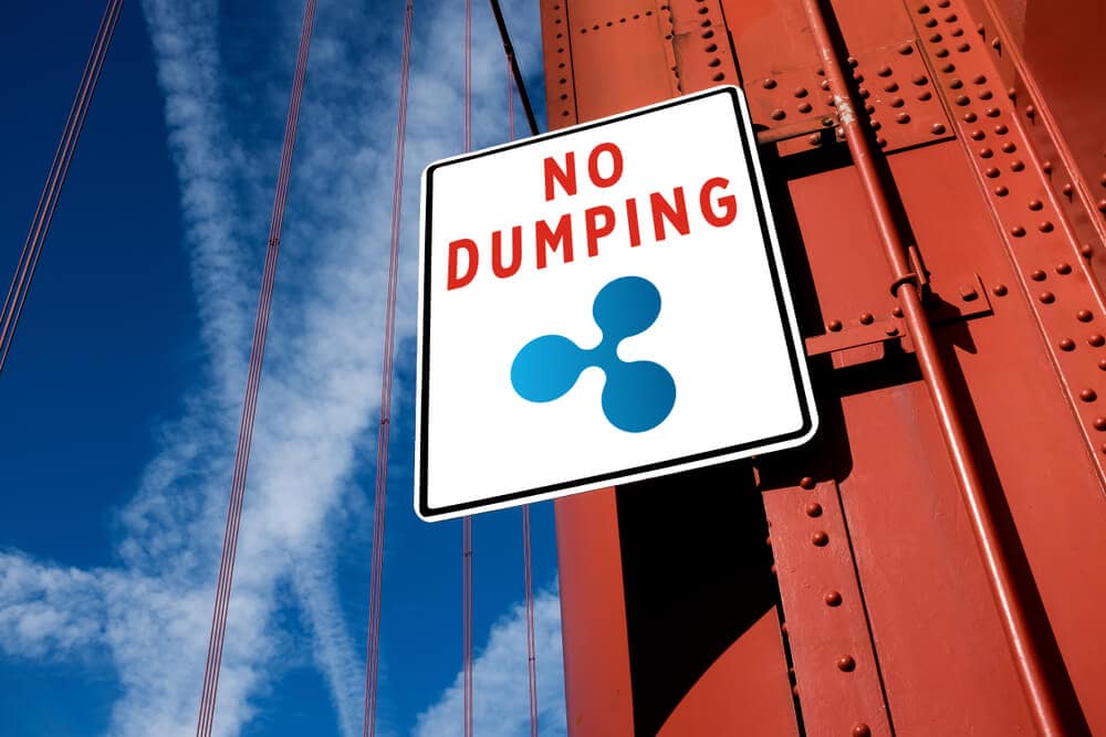 Schild mit Ripple-Logo und der Beschriftung „No Dumping“