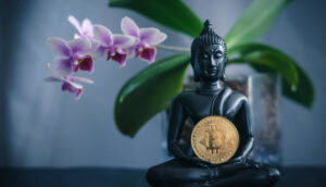 Buddha mit Bitcoin