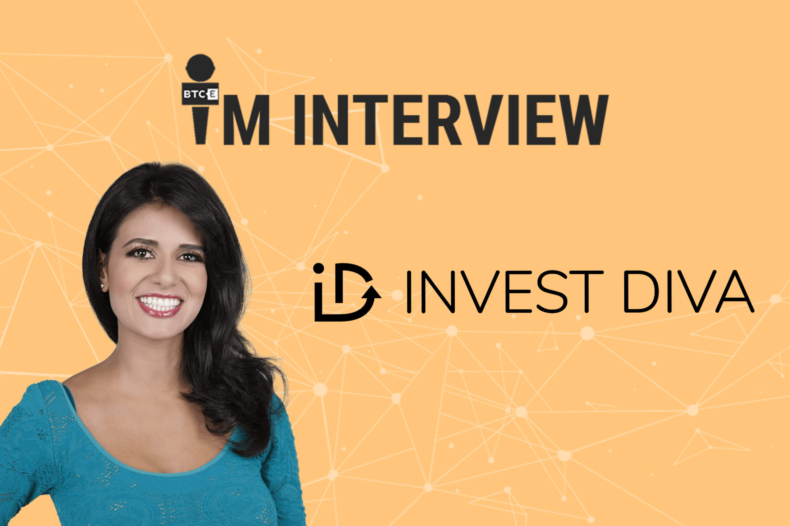 Bild mit Schriftzug im interview und invest diva mit abbildung von Kiana Danial, die im Interview selbst Tipps zum Bitcoin Investment gibt