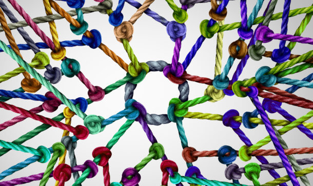 DeFi-Hype geht weiter: Mit Kreditratings zur Massenadaption Ein Bündel von Schnüren mit Knoten symbolhaft für ein EOS Netzwerk