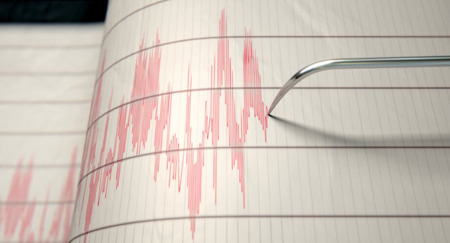 Nach FSB-Bericht: Wie gefährlich sind Stable Coins? Nahaufnahme einer Seismograph-Maschinennadel