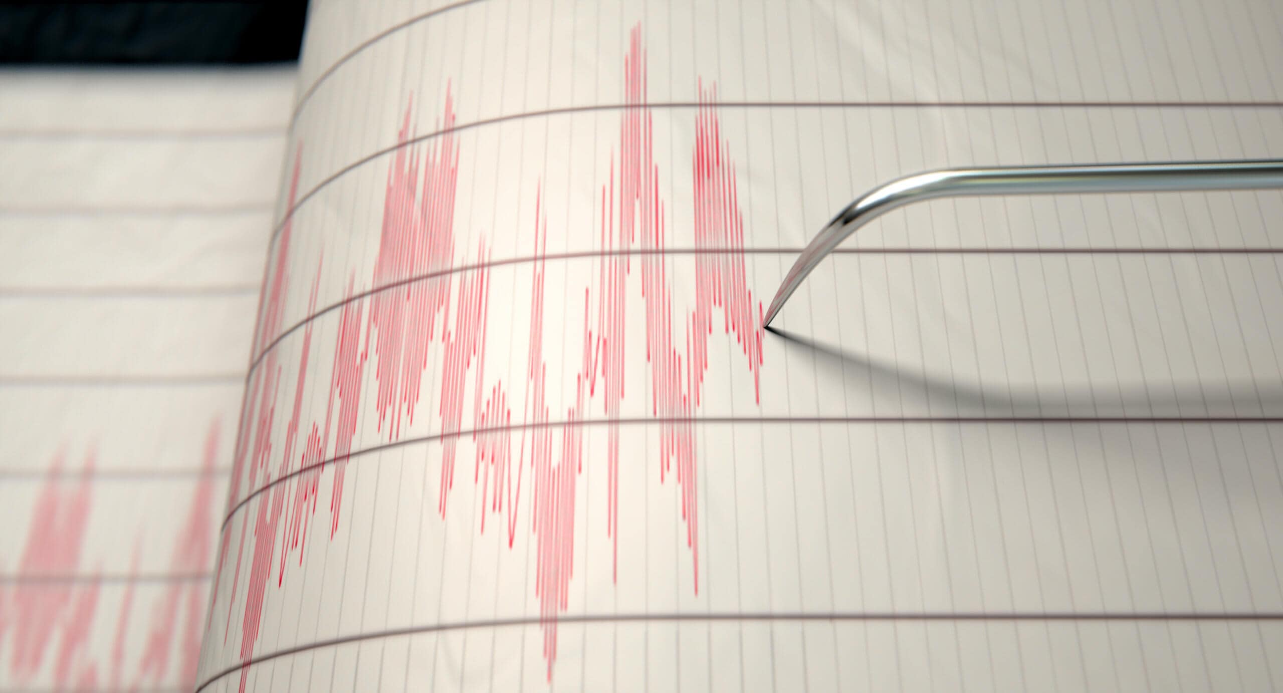 Nahaufnahme einer Seismograph-Maschinennadel