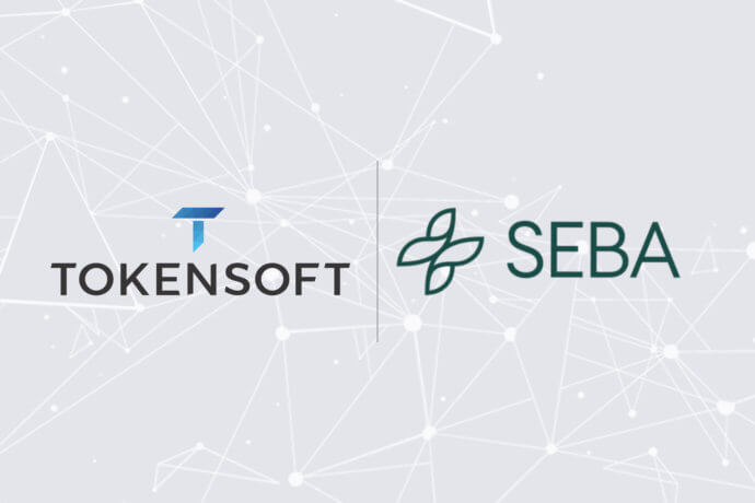 Die Logos der Unternehmen TokenSoft und SEBA