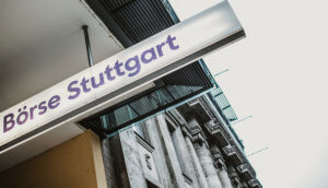 Schild der Börse Stuttgart
