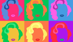 Marilyn Monroe Colored Vector Illustration Pop Art Style Andy Warhol