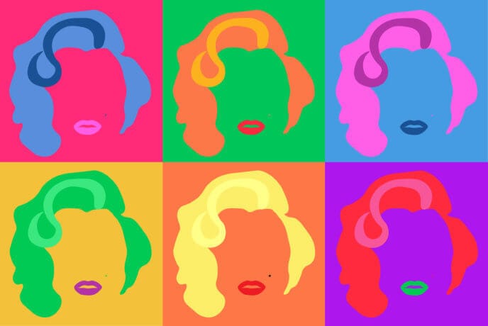 Marilyn Monroe Colored Vector Illustration Pop Art Style Andy Warhol