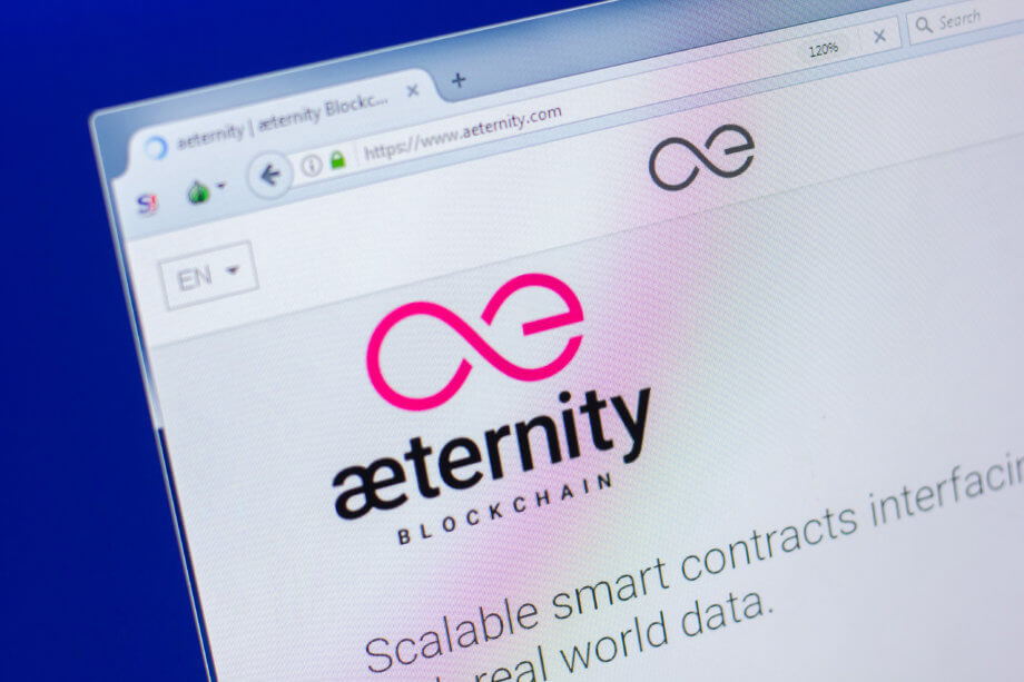 Screenshot von der Aeternity Homepage