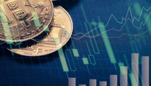 bitcoin-münzen-liegen-auf-einer-chart