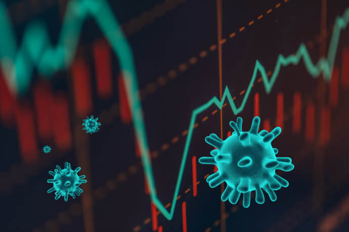 Eine graphische Darstellung des Corona-Virus (COVID 19)