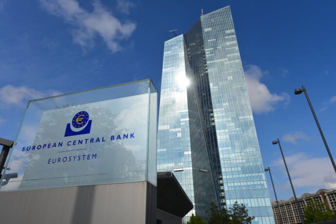 gebäude der euroäischen zentralbank (ezb) in frankfurt am main