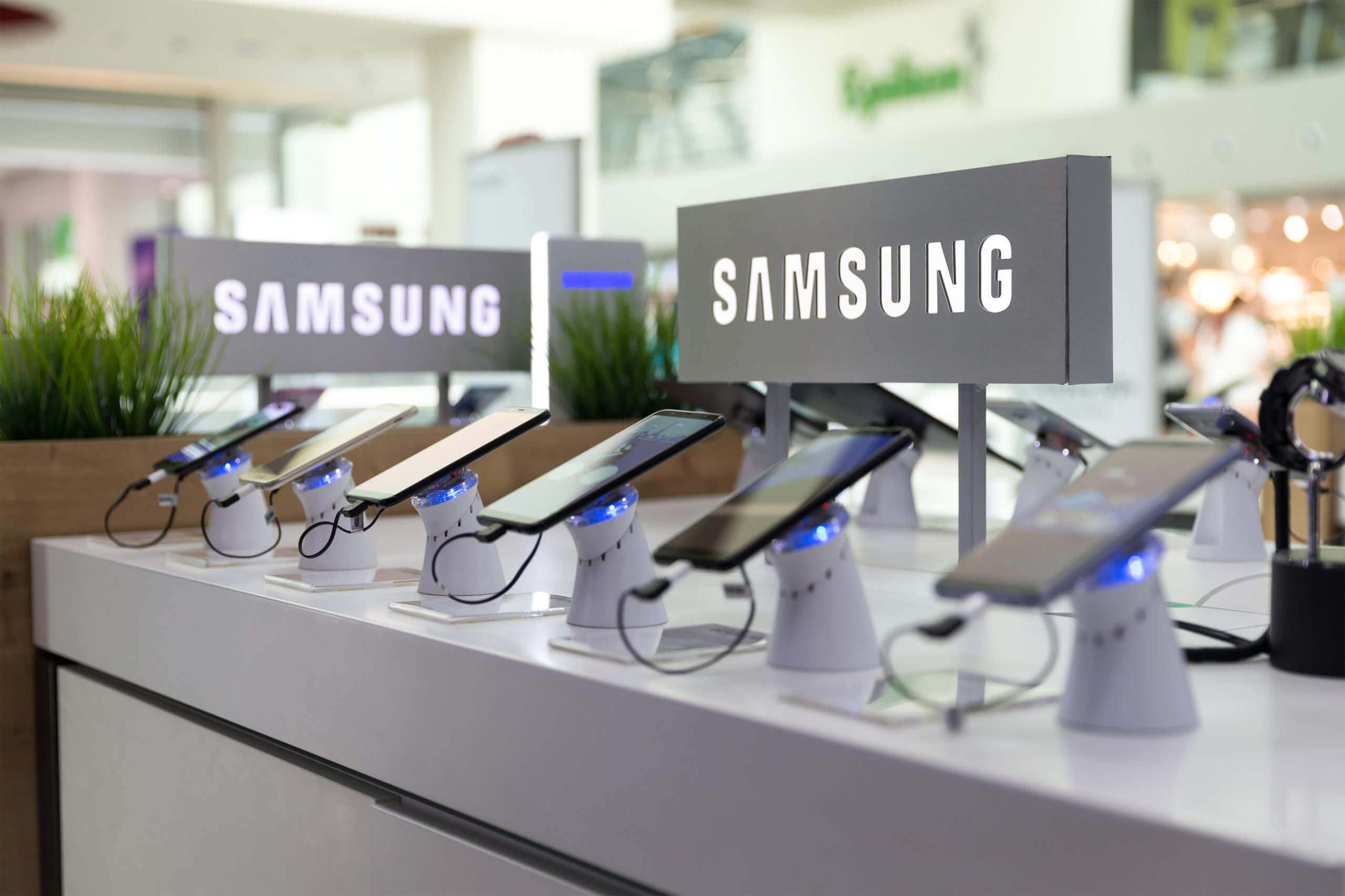 Samsung Shop mit Smartphones