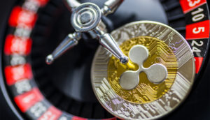 xrpo-münze liegt auf einem roulette