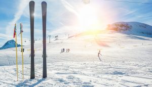 Panorama-Foto einer Ski-Piste