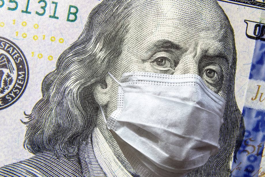 MakerDAO: Wie ein geschicktes Botnetzwerk Ethereum-Investoren um einen Millionenbetrag erleichtert hat Dollar-Note mit Corona-Maske.