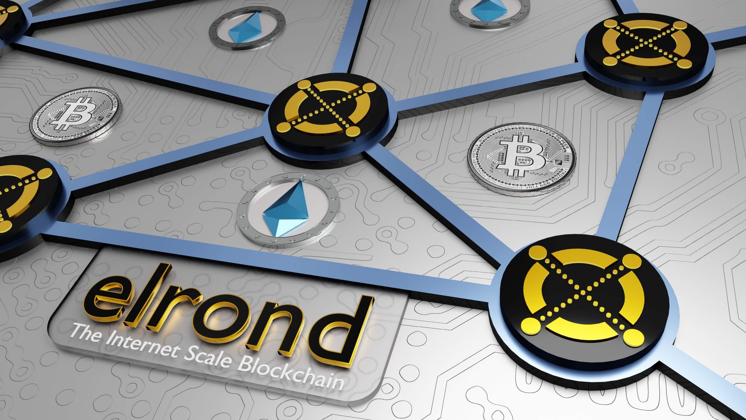 3D-Darstellung von Elrond, einem Blockchain-Netzwerk