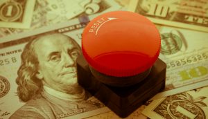 Reset-Knopf auf US-Dollar-Noten