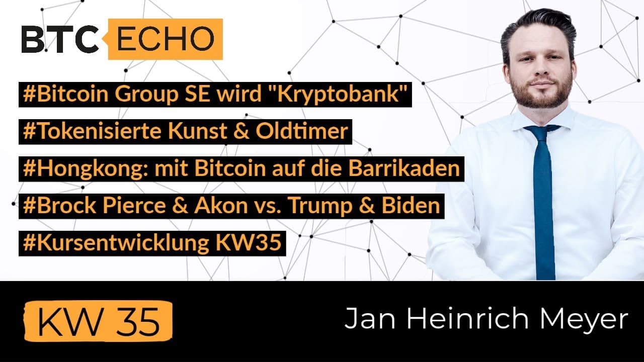 Bitcoin Group SE wird Kryptobank | Finexity tokenisiert Kunst & Oldtimer | BTC Werbung in Hongkong – youtube
