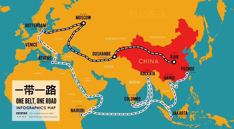 Neue Seidenstraße: Chinas Blockchain-Initiative läuft auf Hochtouren Chinesische Seidenstraße Karte