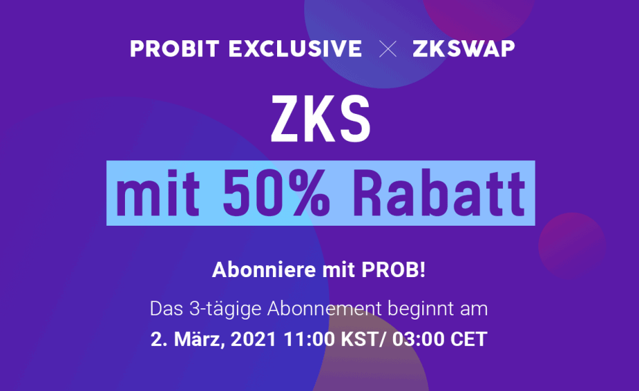 ZKSwap sprengt 190 Millionen USD TVL – bei ProBit Exklusive gibt es den DeFi-Token bald mit 50 Prozent Rabatt
