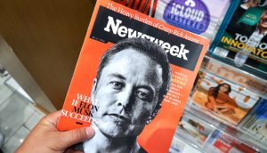 Elon Musk auf Cover einer Zeitschrift