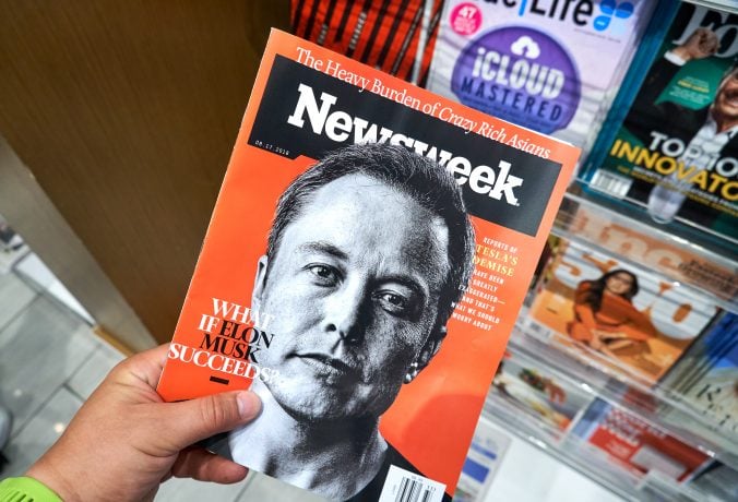 Elon Musk auf Cover einer Zeitschrift