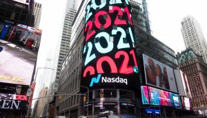 Nasdaq in New York, wo auch der IPO von Coinbase stattfindet.