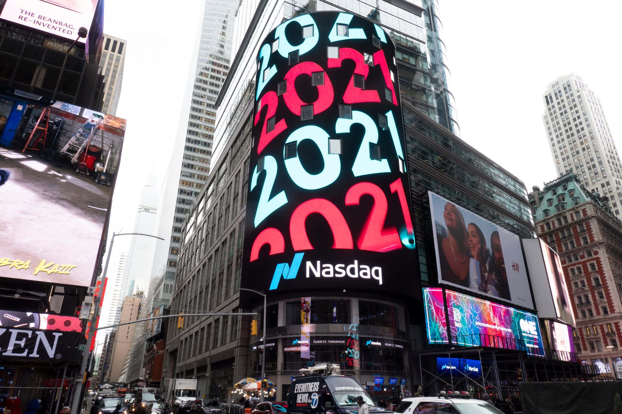 Nasdaq in New York, wo auch der IPO von Coinbase stattfindet.