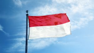 Die indonesische Flagge.