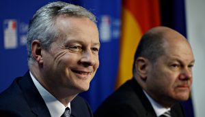 Die Finanzminister Frankreichs und Deutschlands. Bruno Le Maire und Olaf Scholz.