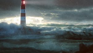 Leuchtturm im Sturm