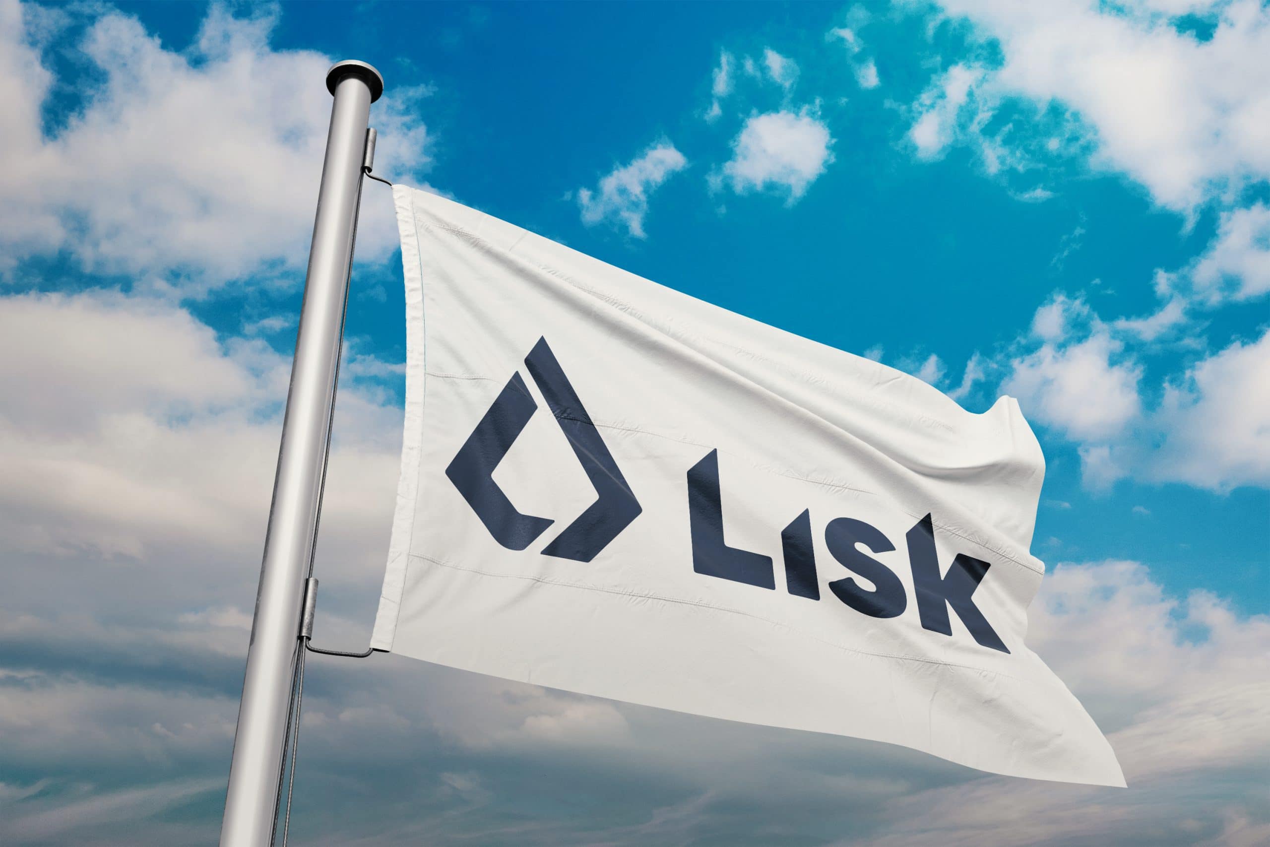 Logo von Lisk auf einer Flagge