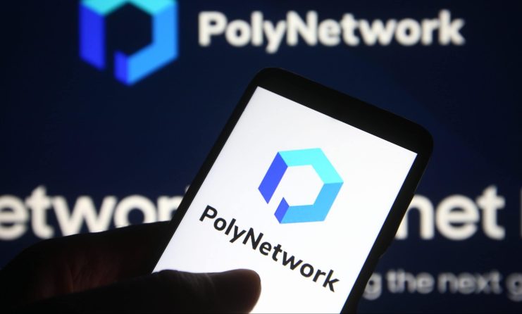 PolyNetwork-Logo auf einem Smartphone