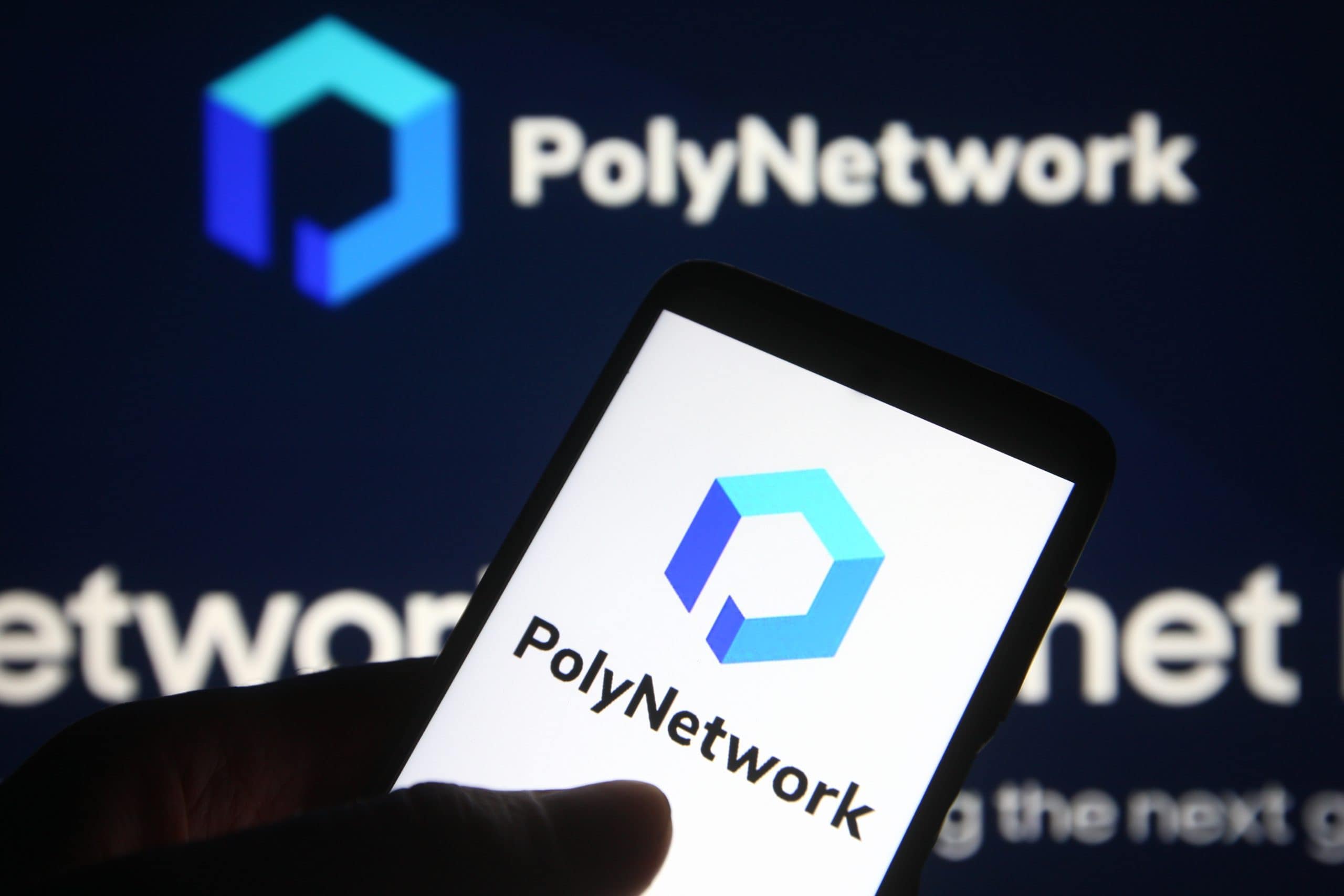 PolyNetwork-Logo auf einem Smartphone