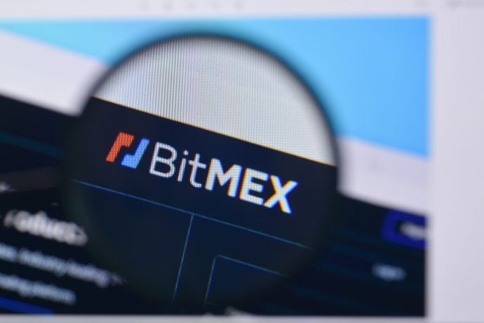 Logo von BitMEX auf einem Internet Browser