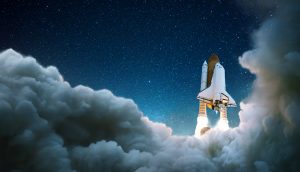 Der Launch einer Rakete.