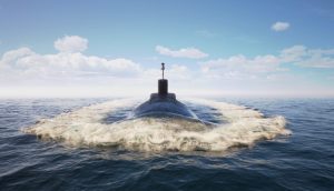 U-Boot taucht aus dem Wasser auf.