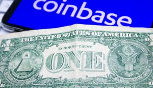 Coinbase und ein Dollar Schein