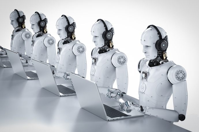 Roboter mit Kopfhörern